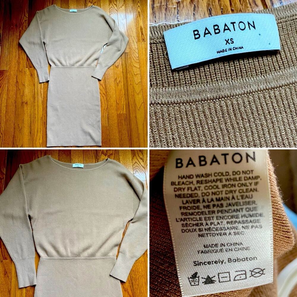 Aritzia BABATON Camel Sweater Dress XS EUC
